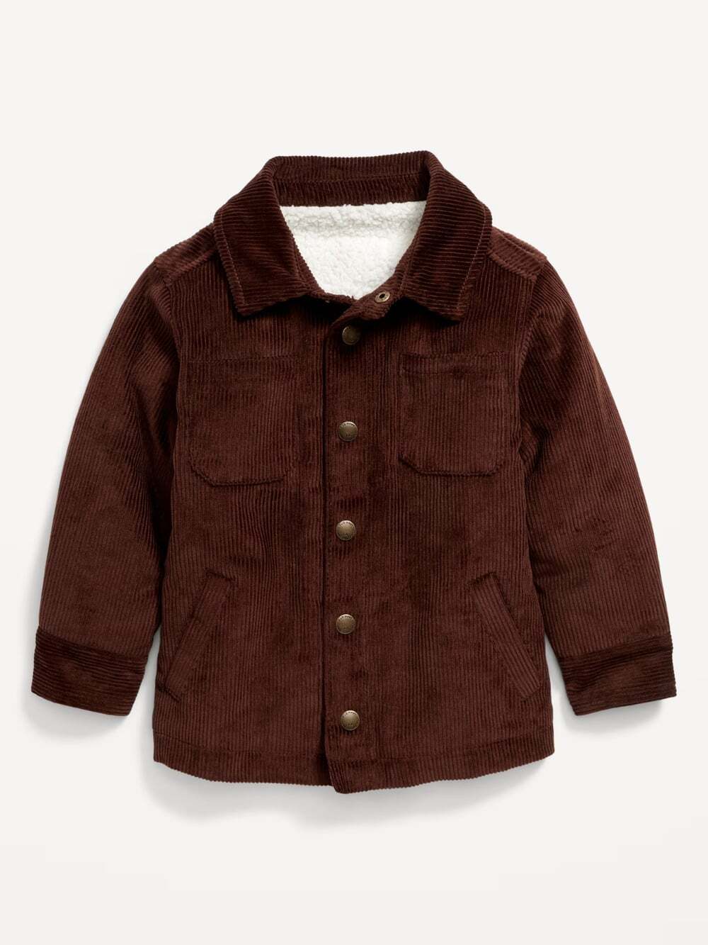 Old Navy Toddler Boy's Size 4T Brown Sherpa-Lined Corduroy Shacket Jacket NWT